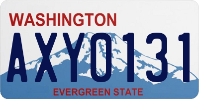 WA license plate AXY0131