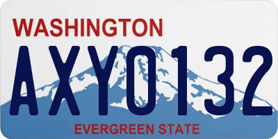 WA license plate AXY0132