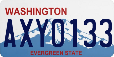 WA license plate AXY0133