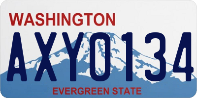 WA license plate AXY0134