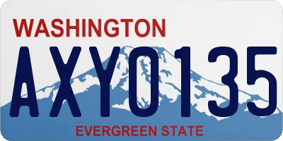 WA license plate AXY0135