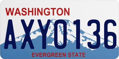 WA license plate AXY0136