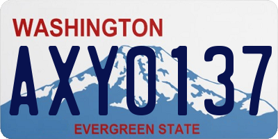 WA license plate AXY0137