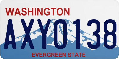 WA license plate AXY0138