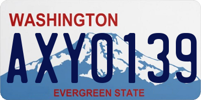 WA license plate AXY0139
