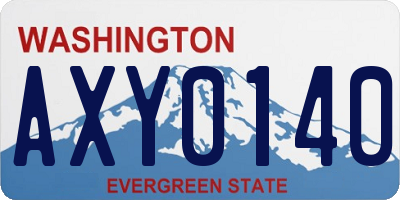 WA license plate AXY0140