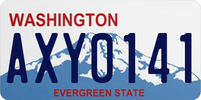 WA license plate AXY0141