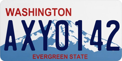 WA license plate AXY0142