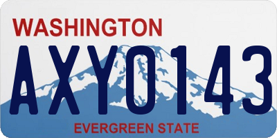 WA license plate AXY0143