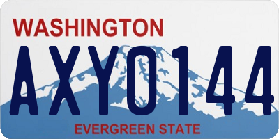 WA license plate AXY0144
