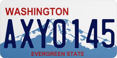 WA license plate AXY0145