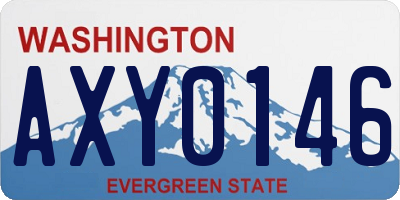 WA license plate AXY0146