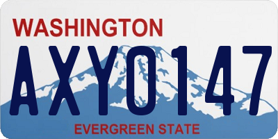WA license plate AXY0147