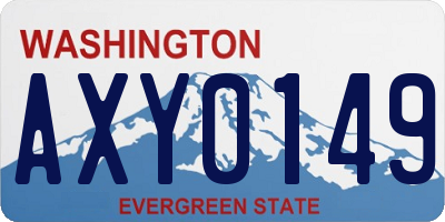WA license plate AXY0149