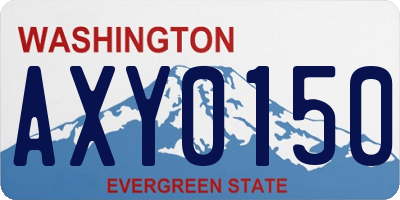 WA license plate AXY0150