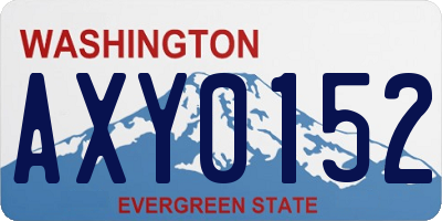 WA license plate AXY0152