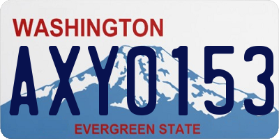 WA license plate AXY0153