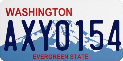 WA license plate AXY0154