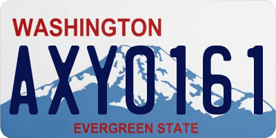 WA license plate AXY0161