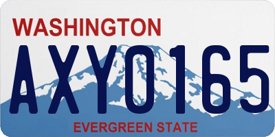 WA license plate AXY0165