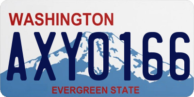 WA license plate AXY0166