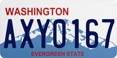 WA license plate AXY0167