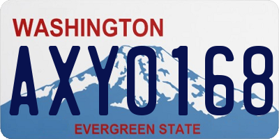 WA license plate AXY0168