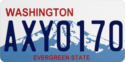 WA license plate AXY0170