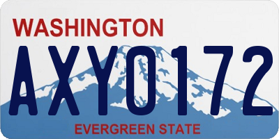 WA license plate AXY0172