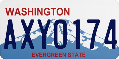 WA license plate AXY0174