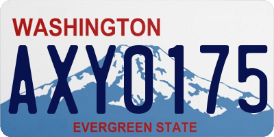 WA license plate AXY0175