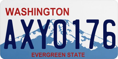 WA license plate AXY0176