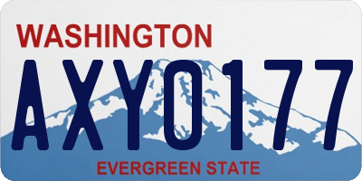 WA license plate AXY0177