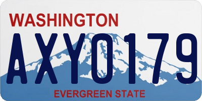 WA license plate AXY0179