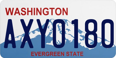 WA license plate AXY0180