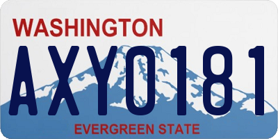 WA license plate AXY0181