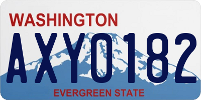WA license plate AXY0182