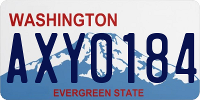 WA license plate AXY0184