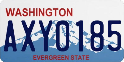 WA license plate AXY0185