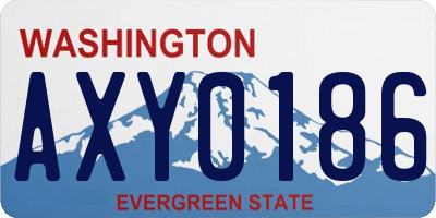 WA license plate AXY0186