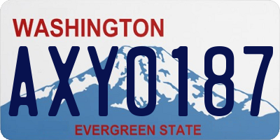 WA license plate AXY0187