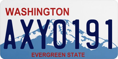 WA license plate AXY0191