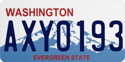 WA license plate AXY0193