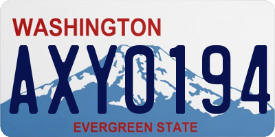 WA license plate AXY0194