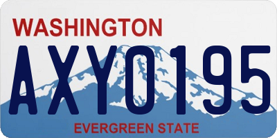 WA license plate AXY0195