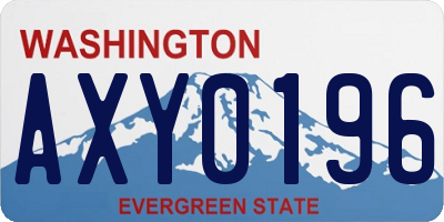 WA license plate AXY0196