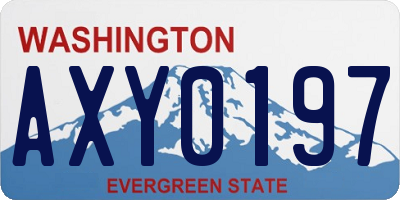 WA license plate AXY0197
