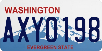 WA license plate AXY0198