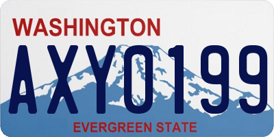 WA license plate AXY0199