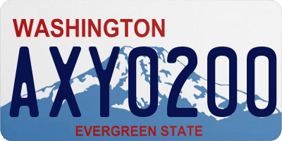 WA license plate AXY0200